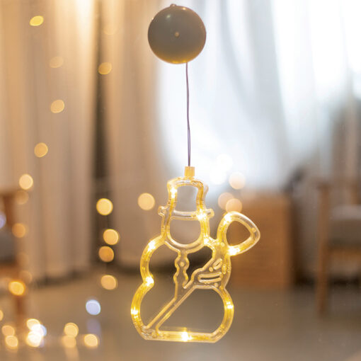 WINDOW PLASTIC SNOWMAN 10 LED ΛΑΜΠΑΚΙΑ  WW ΜΠΑΤ. (3ΧΑΑΑ) IP20 13X20.5CM ACA – X04151104