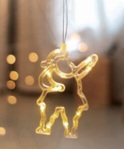 WINDOW PLASTIC SANTA 10 LED ΛΑΜΠΑΚΙΑ  WW ΜΠΑΤ. (3ΧΑΑΑ) IP20 13X20.5CM ACA – X04151105