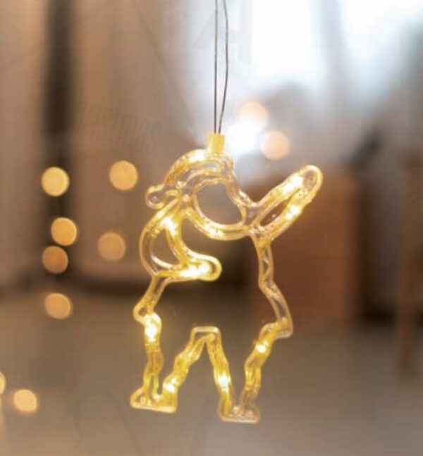 WINDOW PLASTIC SANTA 10 LED ΛΑΜΠΑΚΙΑ  WW ΜΠΑΤ. (3ΧΑΑΑ) IP20 13X20.5CM ACA - X04151105