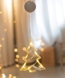 WINDOW PLASTIC CHRISTMAS TREE 10 LED ΛΑΜΠΑΚΙΑ  WW ΜΠΑΤ. (3ΧΑΑΑ) IP20 9X16CM ACA – X04151106