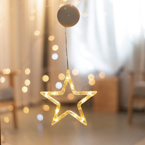 WINDOW PLASTIC STAR 10 LED ΛΑΜΠΑΚΙΑ  WW ΜΠΑΤ. (3ΧΑΑΑ) IP20 18X18CM ACA – X04151110