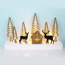 PLYWOOD CHRISTMAS TREE 3 10 LED WW ΛΑΜΠΑΚΙΑ ΜΠ/ΡΙΕΣ (2AA) IP20 26X7.5X16CM ACA – X05101118