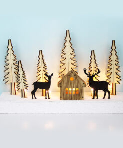 PLYWOOD CHRISTMAS TREE 3 10 LED WW ΛΑΜΠΑΚΙΑ ΜΠ/ΡΙΕΣ (2AA) IP20 26X7.5X16CM ACA – X05101118