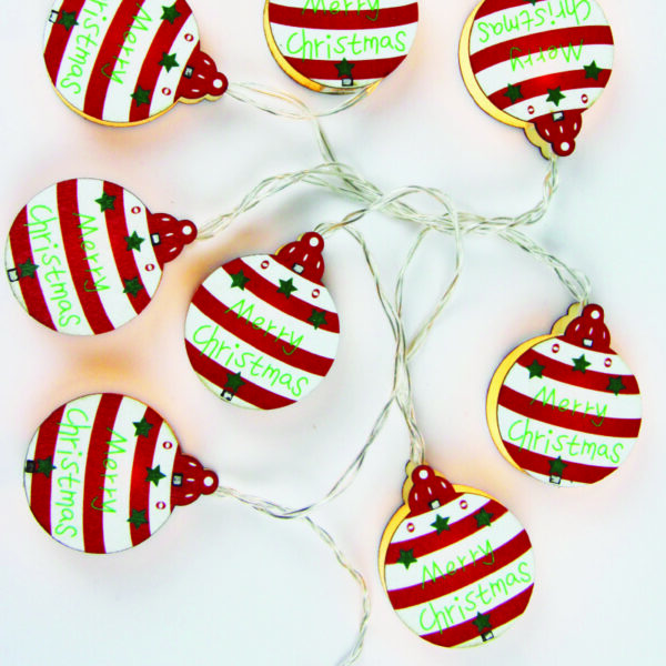 WOODEN XMAS BALL  10 LED ΛΑΜΠ  ΣΕΙΡΑ  ΘΕΡΜΟ ΣΤΑΘΕΡΟ ΜΠΑΤ (2ΧΑΑ) 1,35m IP20 0,3m ΚΑΛ ACA – X05101123