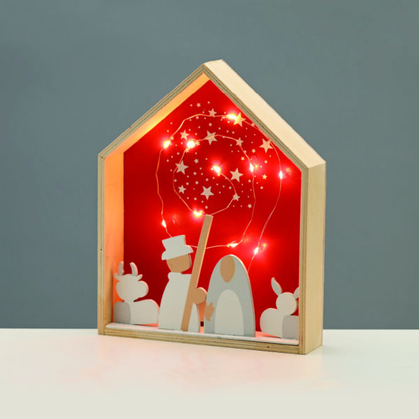 WOODEN HOUSE  10 LED ΛΑΜΠ ΚΑΛΩΔΙΟ ΧΑΛΚΟΥ ΘΕΡΜΟ ΣΤΑΘΕΡΟ ΜΠΑΤ (2ΧΑΑA) 20*4,5*25cm IP20 ACA - X0511126