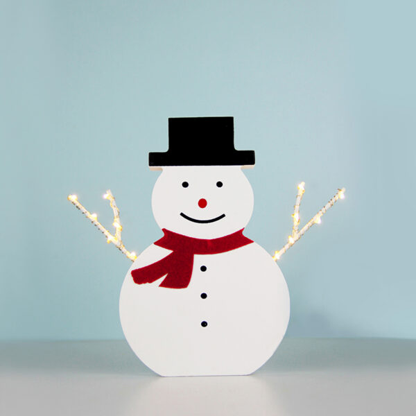 WOODEN SNOWMAN 12 ΜΙΝΙ LED WW ΛΑΜΠΑΚΙΑ ΜΠ/ΡΙΕΣ (2ΑΑ) IP20 17X2.3X16CM ACA - X05121107