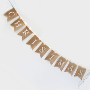 HESSIAN X-MAS FLAG , 15 MINI LED WW ΛΑΜΠΑΚΙΑ ΑΣΗΜΙ ΧΑΛK. ΜΠ/ΡΙΕΣ (3xAA), IP20, 150+30cm, ΔΙΑΦ. ΚΑΛ. ACA – X05151117