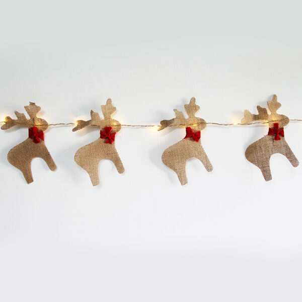 HESSIAN REINDEER , 20 MINI LED WW ΛΑΜΠΑΚΙΑ ΑΣΗΜΙ ΧΑΛK. ΜΠ/ΡΙΕΣ (3xAA), IP20, 180+30cm, ΔΙΑΦ. ΚΑΛ. Τ ACA - X05201116