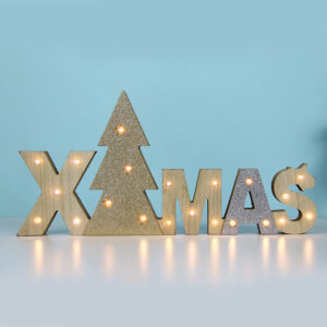 WOODEN X-MAS 21 LED WW ΛΑΜΠΑΚΙΑ ΜΠ/ΡΙΕΣ (2AAΑ) IP20 37.5X2.5X18CM ACA – X05211102