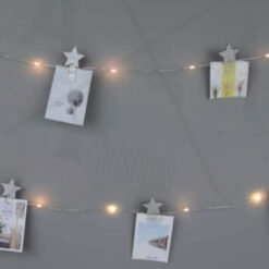 12 GLITTER STAR CLIPS, 25 LED WW Λ/ΚΙΑ ΑΣΗΜΙ ΧΑΛΚΟΣ ΜΠ/ΡΙΕΣ (3xAA), IP20, 240+30cm, ΔΙΑΦ. ΚΑΛ. Τ ACA – X05251111