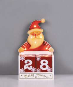 WOODEN SANTA CALENDAR 6 LED WW ΛΑΜΠΑΚΙΑ ΜΠ/ΡΙΕΣ (2AAΑ) IP20 12.5X6.7X20.5M ACA – X0561108