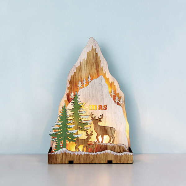 PLYWOOD CHRISTMAS TREE 8 LED WW ΛΑΜΠΑΚΙΑ ΜΠ/ΡΙΕΣ (2AA) IP20 14.3X5.5X21.5CM ACA - X0581104