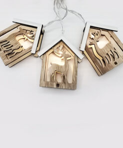 WOODEN HOUSE REINDEER HEAD, 10 LED ΛΑΜΠ. ΣΕΙΡΑ ΜΠΑΤ.(3xAA), WW,IP20, 135+30cm, ΔΙΑΦ. ΚΑΛ. ΤΡΟΦ. ACA – X061011208