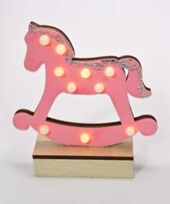“WOODEN PINK HORSE”, 10 MINI LED ΛΑΜΠ. ΜΠΑΤ. (2xAA), WW,IP20, 17X4.5X16CM ACA – X061011240