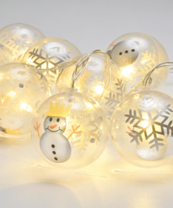 “PLASTIC BALL SNOWMAN”, 10 LED ΛΑΜΠΑΚΙΑ ΣΕΙΡΑ ΜΠΑΤΑΡ (3xAA), WW, IP20, 135+30cm, ΔΙΑΦ. ΚΑΛ. ΤΡΟΦ. ACA – X061011247