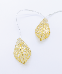 “METAL LEAVES” 10LED ΛΑΜΠΑΚ ΣΕΙΡΑ ΜΠΑΤΑΡ.(3xAA)ΘΕΡΜΟ ΛΕΥΚΟ ΧΡΥΣΟ ΜΕΤΑΛΛΟ IP20 135+30cm  ΔΙΑΦΑΝ ΚΑ ACA – X061011253