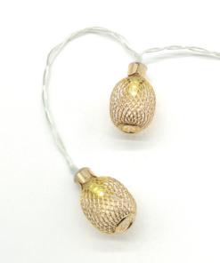 “METAL PINAPPLE” 10LED ΛΑΜΠΑΚ ΣΕΙΡΑ ΜΠΑΤΑΡ.(3xAA)ΘΕΡΜΟ ΛΕΥΚΟ ΧΡΥΣΟ ΜΕΤΑΛΛΟ IP20 135+30cm ΔΙΑΦΑΝ Κ ACA – X061011256
