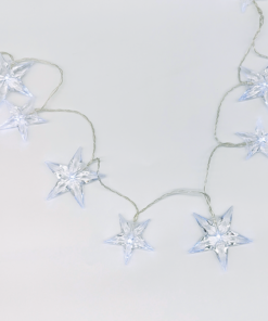 “PLASTIC BIG&MEDIUM STARS”, 10 LED ΛΑΜΠ. ΣΕΙΡΑ ΜΠΑΤ. (3xAA), CW,IP20, 135+30cm, ΔΙΑΦ. ΚΑΛ. ΤΡΟΦ. ACA – X061021242