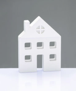 WOODEN DECORATIVE WHITE HOUSE  ΜΟΤΙΦ 10,5*2*8cm ACA – X061069