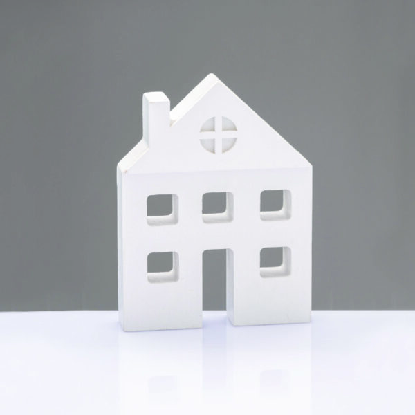 WOODEN DECORATIVE WHITE HOUSE  ΜΟΤΙΦ 10,5*2*8cm ACA - X061069