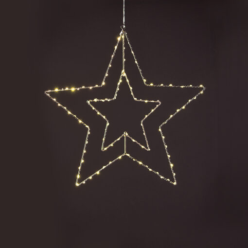 SILVER STAR 113 ΜΙΝΙ LED ΛΑΜ, WW, ΑΣΗΜΙ ΚΑΛΩΔ. ΧΑΛΚΟΥ,ΑΝΤΑΠΤ.(4.5VDC),IP44 56CM & 3M ΔΙΑΦ. ΚΑΛ. ACA – X0611314224