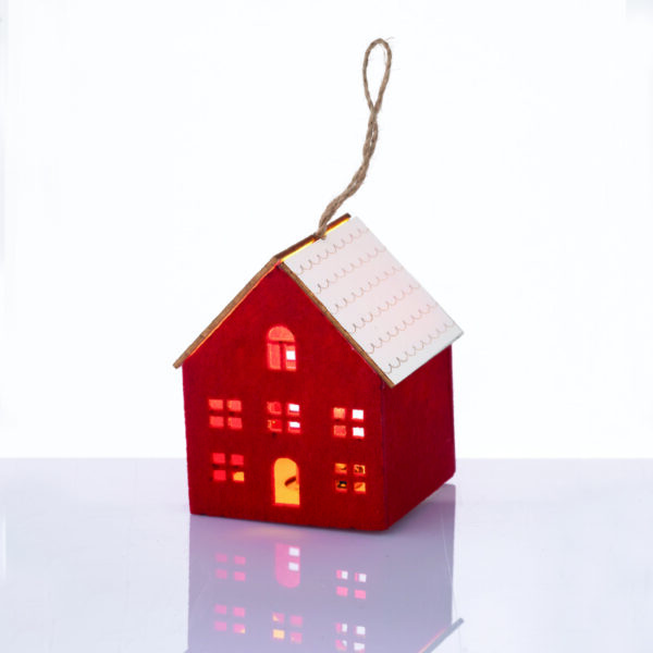 FELT HOUSE WOODEN ROOF ΚΟΚΚΙΝΟ 1 MINI LED ΔΙΑΚ ΘΕΡΜΟ ΛΑΜΠ ΜΠΑΤ 3*AG10 (ΣΥΜΠΕΡΙΛΑΜΒ) 8*8*9,6cm ACA – X06119259