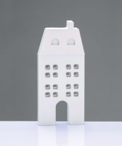 WOODEN DECORATIVE WHITE HOUSE   ΜΟΤΙΦ 6,5*2*14,5cm ACA – X061471