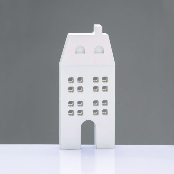 WOODEN DECORATIVE WHITE HOUSE   ΜΟΤΙΦ 6,5*2*14,5cm ACA - X061471