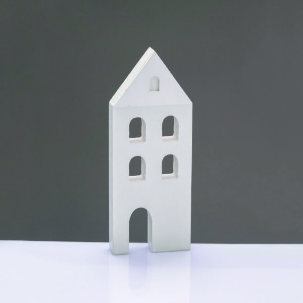 WOODEN DECORATIVE WHITE HOUSE  ΜΟΤΙΦ 7*2*18cm ACA - X061870