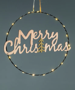 HANGING MERRY CHRISTMAS TREE 20 MINI LED ΘΕΡΜΟ ΛΑΜΠ ΜΠΑΤ 2*CR2032 (ΣΥΜΠΕΡ) IP20 ΔΙΑΜ:26cm 30cm ΚΑΛ ACA – X062019260