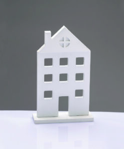 WOODEN DECORATIVE WHITE HOUSE WITH BASE ΔΙΑΚΟΣΜΗΤΙΚΟ ΜΟΤΙΦ 14*5*23cm ACA – X062372