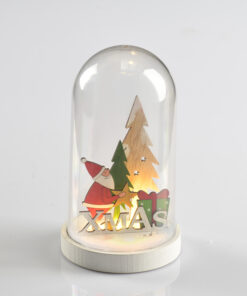 SANTA, PLASTIC SNOWY COVER BALL 5 MINI LED ΛΑΜΠΑΚΙΑ ΜΠΑΤ. (2xAAA), WW,IP20, D11X19CM ACA – X06511216