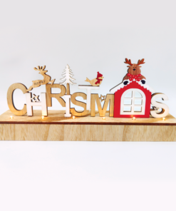 “WOODEN TABLE XMAS”, 6 LED ΛΑΜΠ. ΜΠΑΤ. (2xAA), WW,IP20, 30X6X13CM ACA – X06611244