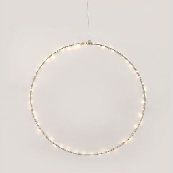 D50CM SILVER ROUND 65 ΜΙΝΙ LED ΛΑΜ, WW, ΑΣΗΜΙ ΚΑΛΩΔ. ΧΑΛΚΟΥ,ΑΝΤΑΠΤ.(3VDC),IP44, 3M ΔΙΑΦ ΚΑΛ ACA - X066514227