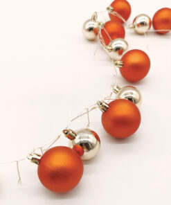 40 COPPER-CHROME BALLS 80 CLUSER MINI LED ΣΕΙΡΑ, WW, ΑΣΗΜ. ΚΑΛΩΔ. ΧΑΛΚ, ΜΠΑΤ.(3ΑΑ) IP20 30cm+2m  ACA – X068011229