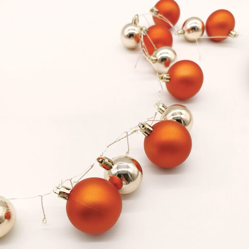 40 COPPER-CHROME BALLS 80 CLUSER MINI LED ΣΕΙΡΑ, WW, ΑΣΗΜ. ΚΑΛΩΔ. ΧΑΛΚ, ΜΠΑΤ.(3ΑΑ) IP20 30cm+2m ACA – X068011229