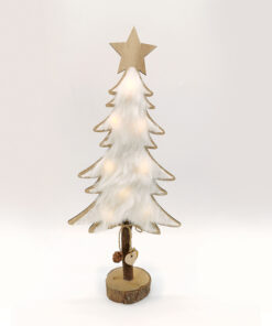 WOODEN TREE WHITE FUR 8 MINI LED ΛΑΜΠAKIA ΜΠΑΤ. (2xAAA), WW,IP20, 17.5X7X35CM ACA – X06811219