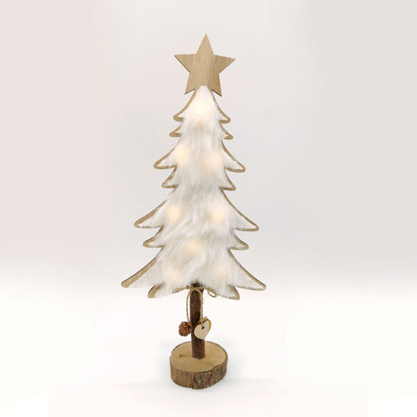 WOODEN TREE WHITE FUR 8 MINI LED ΛΑΜΠAKIA ΜΠΑΤ. (2xAAA), WW,IP20, 17.5X7X35CM ACA - X06811219