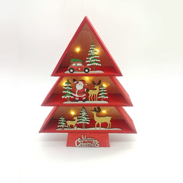 WOODEN RED TREE SANTA 8 MINI LED ΛΑΜΠAKIA ΜΠΑΤ. (2xAAA), WW,IP20, 24X5X30CM ACA - X06811220