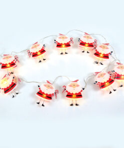 PLASTIC SANTA, 10 LED ΛΑΜΠ. ΣΕΙΡΑ ΜΠΑΤ. (2xAA), WW,IP20, 135+30cm, ΔΙΑΦ ΚΑΛ ΤΡΟΦ. ACA – X07101124