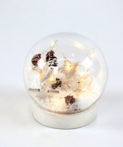 GLASS SNOW BALL STARS, 10 MINI WW LED ΛΑΜΠAKIA ΜΠΑΤ. (2XAAA) IP20 Φ12CM ACA – X07101132