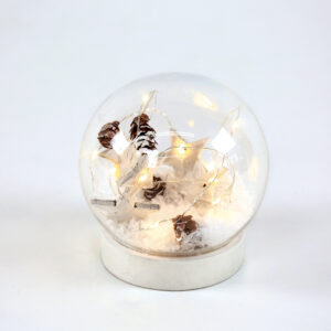 GLASS SNOW BALL STARS, 10 MINI WW LED ΛΑΜΠAKIA ΜΠΑΤ. (2XAAA) IP20 Φ12CM ACA – X07101132