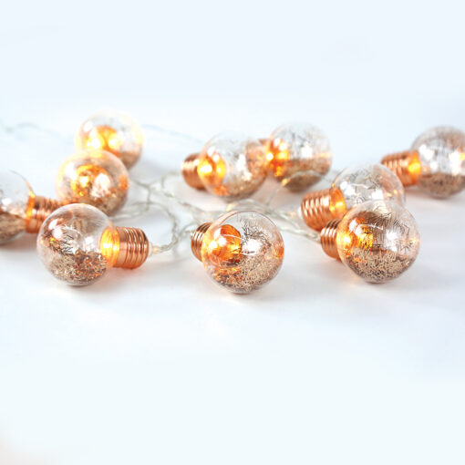 GLASS COPPER LED BULB 10 LED ΛΑΜΠAKIA ΣΕΙΡΑ ΜΠΑΤ. (2xAA), WW,IP20, 135+30cm, ΔΙΑΦ ΚΑΛ ΤΡΟΦ. ACA – X07101136