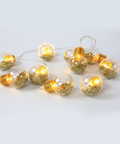 GLASS GOLD LED BULB  10 LED ΛΑΜΠAKIA ΣΕΙΡΑ ΜΠΑΤ. (2xAA), WW,IP20, 135+30cm, ΔΙΑΦ ΚΑΛ ΤΡΟΦ. ACA – X07101137