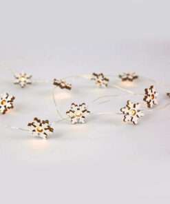 WOODEN SNOWFLAKE 10 LED ΛΑΜΠ. ΣΕΙΡΑ ΜΠΑΤ.(2xAA),WW, ΑΣΗΜΙ ΚΑΛ. ΧΑΛΚ.,IP20, 90+30cm,ΔΙΑΦ ΚΑΛ ΤΡΟΦ ACA – X07101140