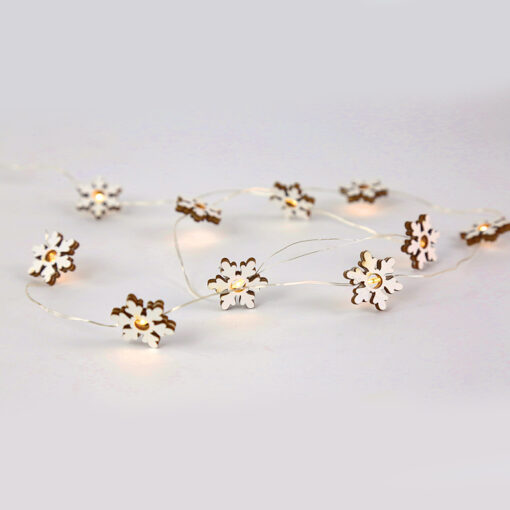 WOODEN SNOWFLAKE 10 LED ΛΑΜΠ. ΣΕΙΡΑ ΜΠΑΤ.(2xAA),WW, ΑΣΗΜΙ ΚΑΛ. ΧΑΛΚ.,IP20, 90+30cm,ΔΙΑΦ ΚΑΛ ΤΡΟΦ ACA – X07101140