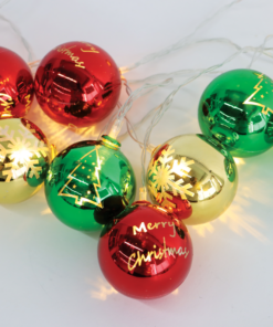 XMAS PLASTIC BALL,10 LED ΛΑΜΠ. ΣΕΙΡΑ,ΜΠΑΤ. (2xAA),WW,IP20,150+30cm ΚΑΛ. ΤΡΟΦ. ACA – X07101162