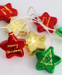 XMAS PLASTIC STAR,10 LED ΛΑΜΠ. ΣΕΙΡΑ,ΜΠΑΤ. (2xAA),WW,IP20,15cm ,150+30cm ΚΑΛ. ΤΡΟΦ. ACA – X07101163