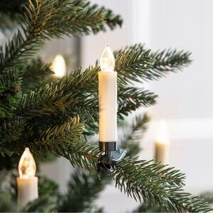 10 WHITE MINI CLIPS CANDLES, 10*1  LED ΛΑΜΠ. ΜΠΑΤ. (10*AAA), IR CONTROL., WW,IP20, φ1.5X10.5cm ACA – X07101520