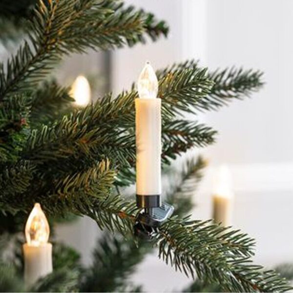 10 WHITE MINI CLIPS CANDLES, 10*1  LED ΛΑΜΠ. ΜΠΑΤ. (10*AAA), IR CONTROL., WW,IP20, φ1.5X10.5cm ACA – X07101520